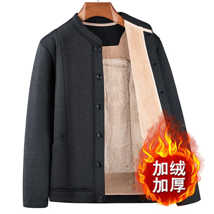 中老年秋冬男士大码加绒加厚外套棉衣老年人轻便保暖爸爸冬季棉服