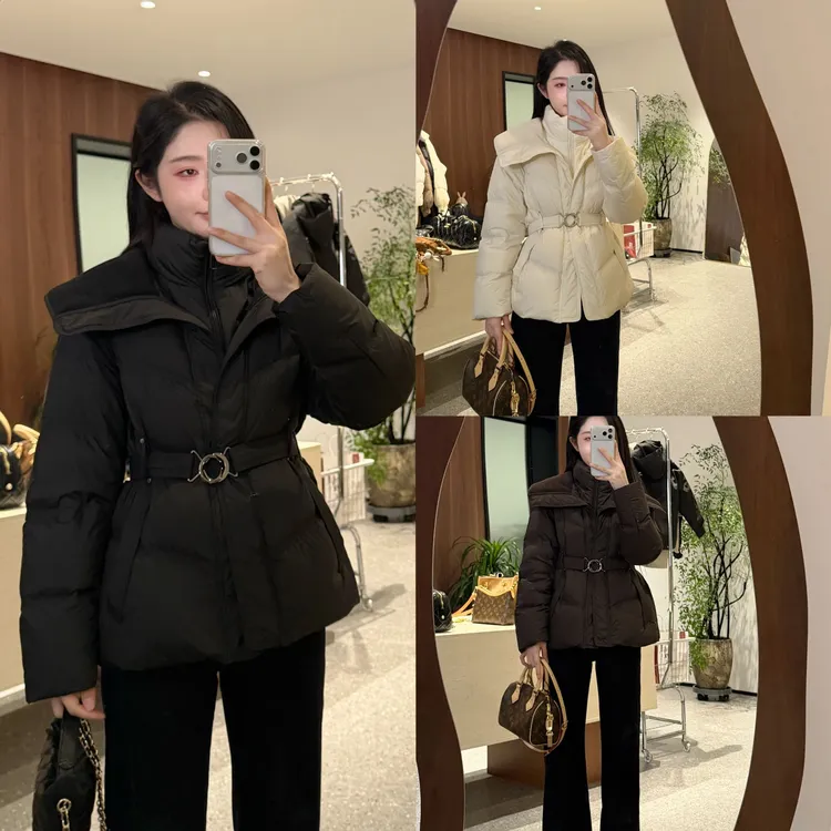 【宿慕SUMU】90鸭绒 2025冬季 设计师新款 收腰翻领羽绒服2222