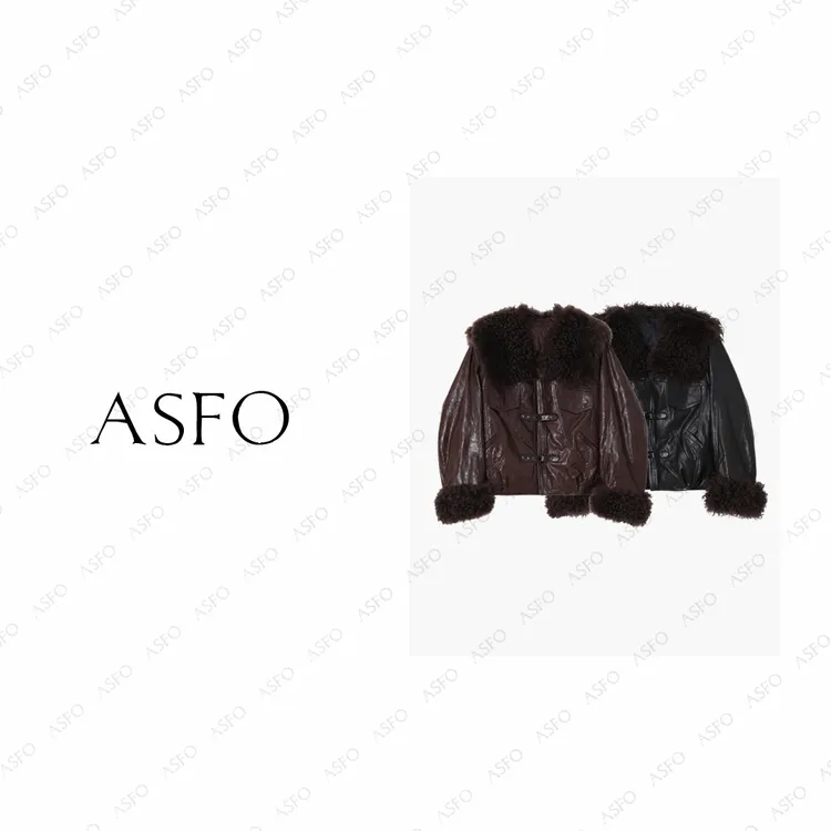 【AS博鑫】25新定制油蜡皮减龄皮毛一体90白鹅绒服AS25DZPPY00928