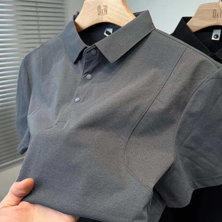 香港Npkp Couture/运动休闲拼接短袖t恤男2025新款衬衫领polo衫男