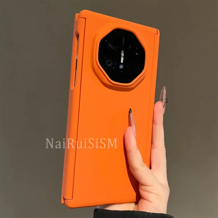 肤感磨砂珊瑚橙适用华为matext非凡大师折叠屏手机壳新款xts防摔