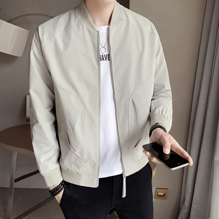潮牌高端帅气百搭棒球服外套男士春秋季潮流时尚休闲修身工装夹克