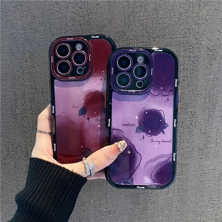 晕染玫瑰适用OPPOReno13/12创a97意OPPOA1PRO手机壳1加13奶油壳