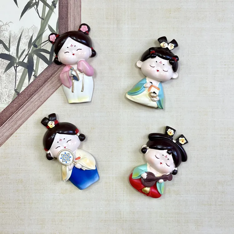 古风西安冰箱贴磁贴文创纪念品陕西特色唐代仕女洛阳特产伴手礼物