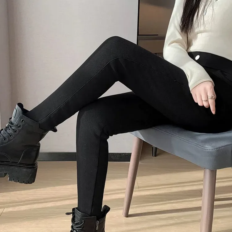 247大码打底裤女高腰高弹胖mm秋冬外穿黑色显瘦铅笔魔术裤