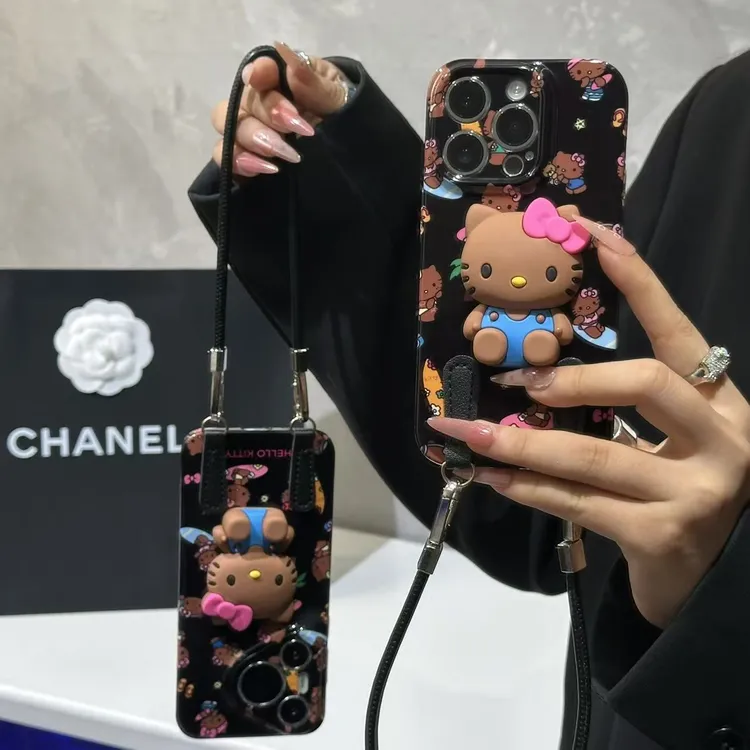 奥菲顿冲浪黑皮KT挂绳适用苹果17/16菲林手机壳华为vivoppo小米15