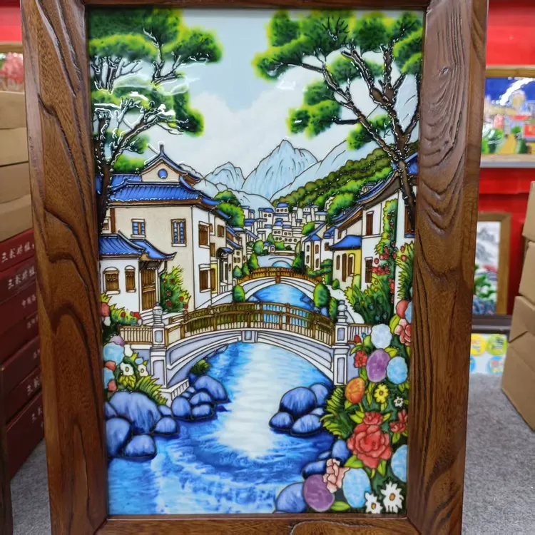 25*40浅色挂画新中式大号浅色立体墙挂家庭客厅卧室壁饰