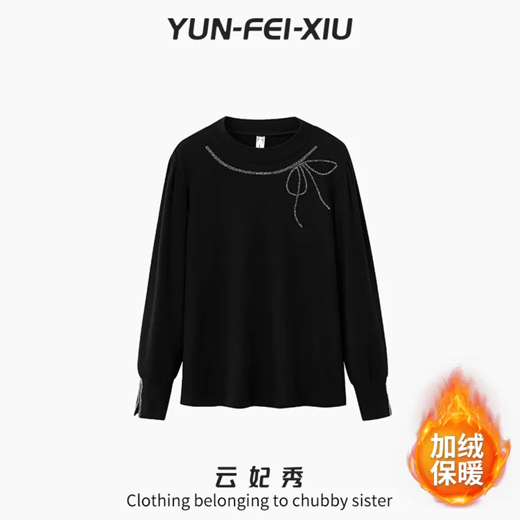 云妃秀大码女装卫衣时尚休闲胖妹妹显瘦宽松减龄遮肉日常冬88270