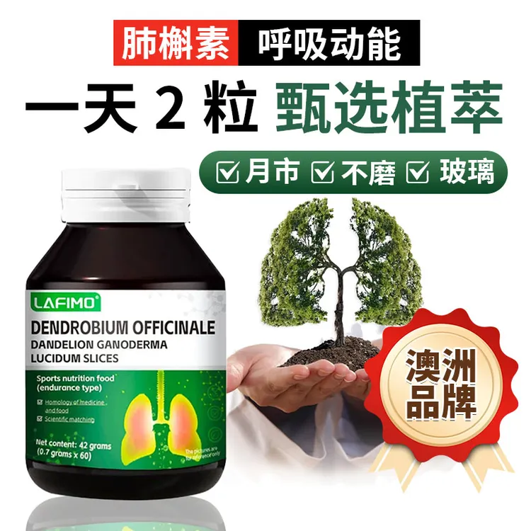 Lafimo铁皮石槲皮素灵芝蒲公英灵芝片60粒/瓶