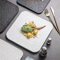 【石云间】8寸长度20.5cm陶瓷日式寿司托盘正方平板牛排盘西餐餐盘