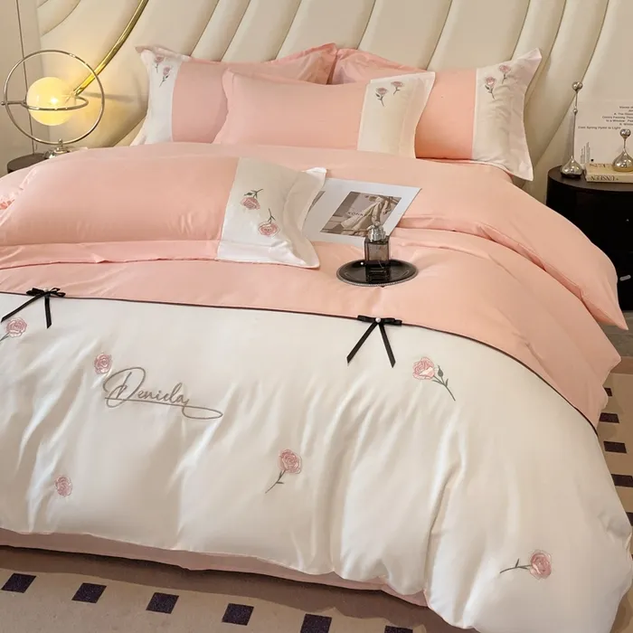 高端家居棉柔亲肤棉夏季四件套透气单双人床单被套高档床上用品