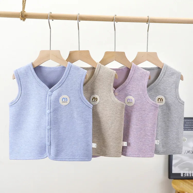 儿童加绒加厚马甲男女童冬季背心宝宝坎肩中大童外穿保暖马夹