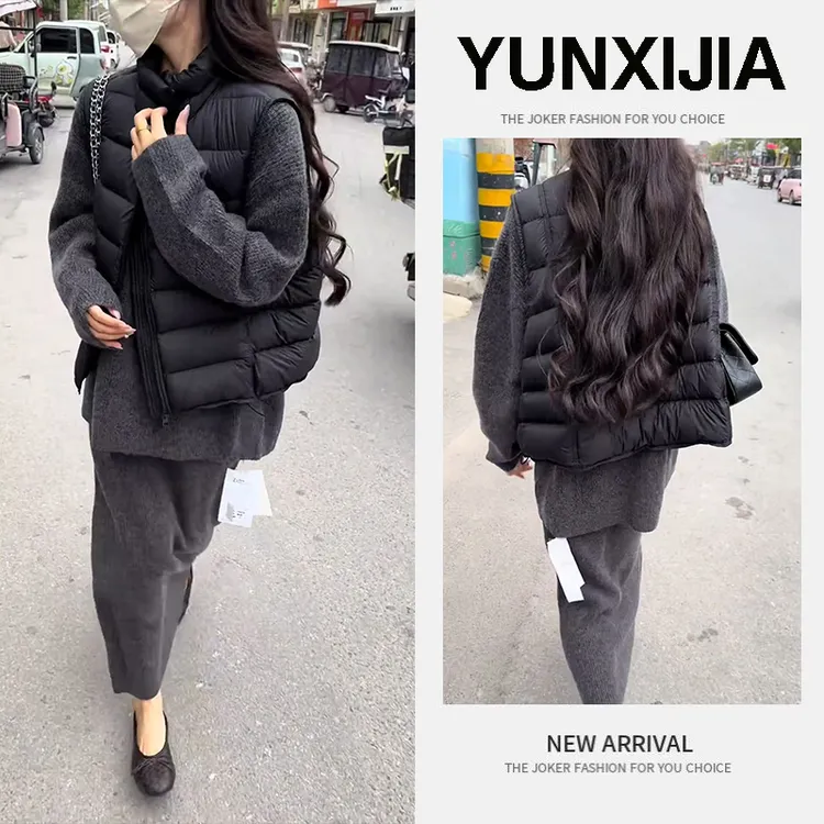 今年流行穿搭一整套女新款2025秋冬保暖百搭毛衣马甲半身裙三件套