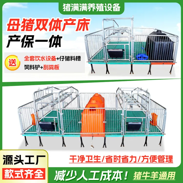 双体母猪产床保育床养殖设备全复合母猪分娩床养猪双体产保一体床
