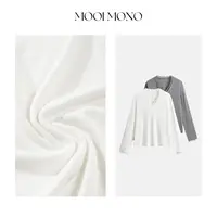 MOOI MONO"清冷"显瘦气质松弛慵懒感天丝羊毛V领长袖T恤 T822C53