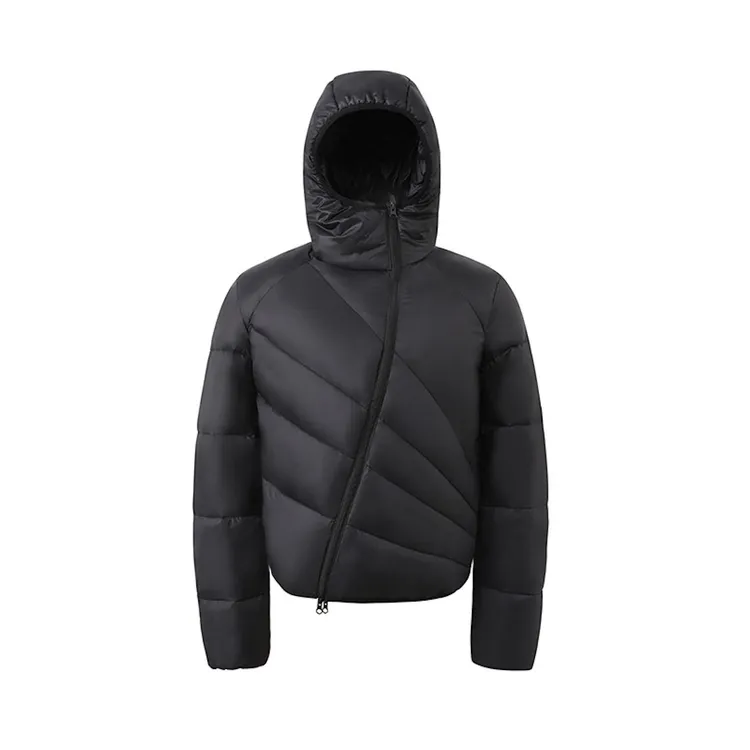 VEGOROM斜拉链轻薄排骨羽绒服男女冬季新款加厚外套保暖棉服