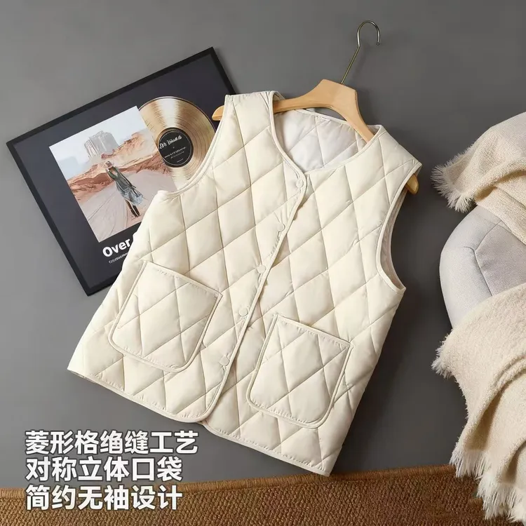 冬季菱形格马甲爆款恒温锁热保暖