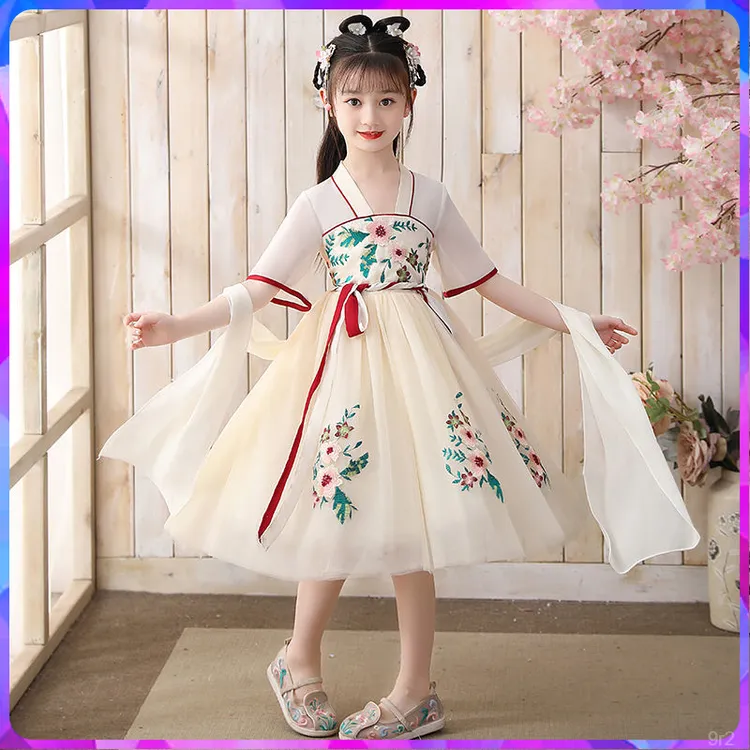 连衣裙女童12-15岁儿童汉服裙夏季汉服女童古装小女孩夏季中国风