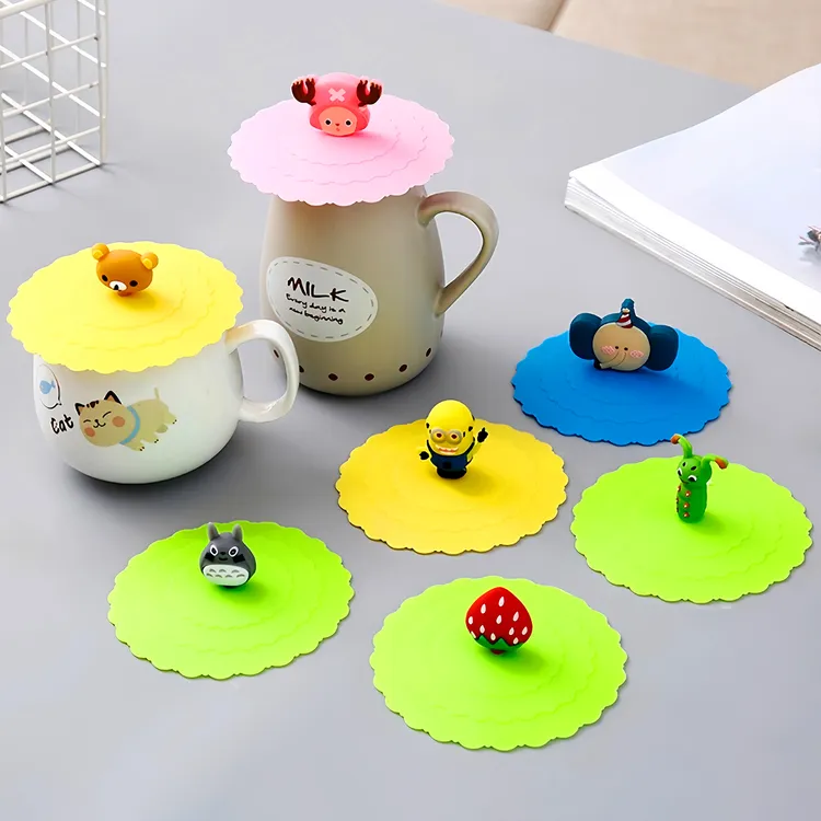 杯盖通用硅胶水杯盖子配件圆形茶杯盖马克杯玻璃陶瓷杯盖防尘