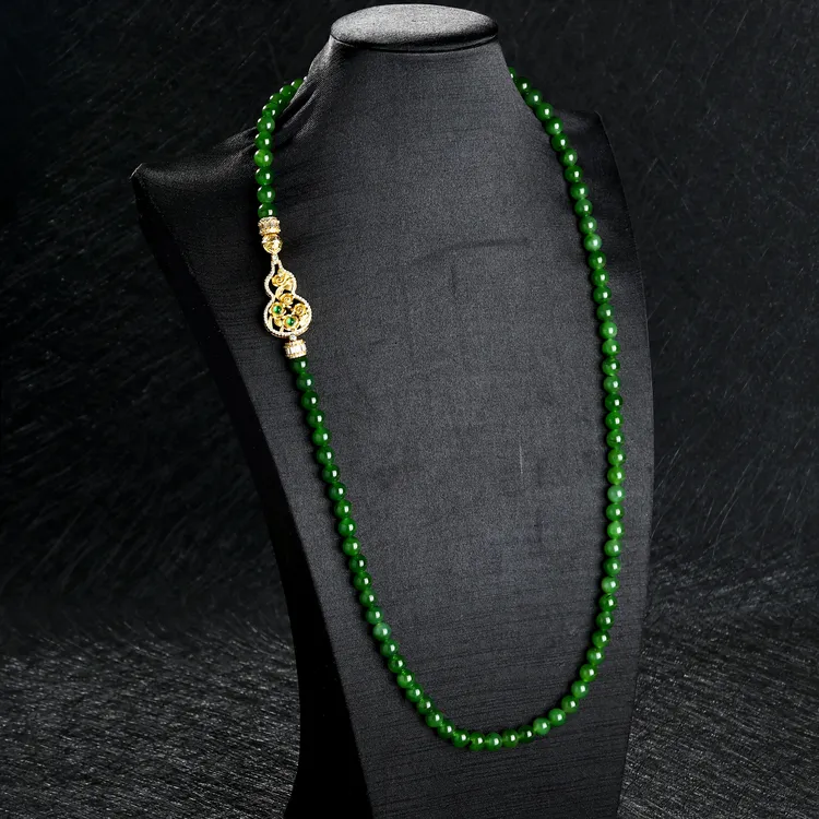 碧玉项链7mm-8mm妈妈链多样性发一件葫芦扣气质时尚