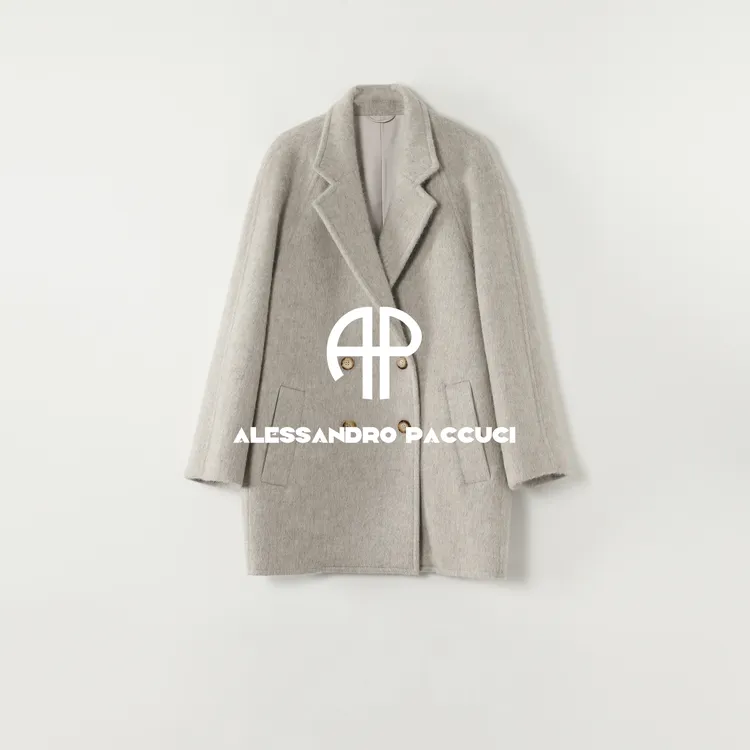 AP洛哥54040DY【黑标系列短款】意大利进口PIACENZA羊驼毛拉绒大衣