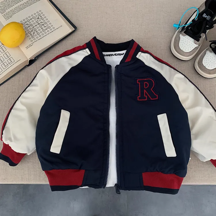 男童夹棉外套冬季2025新款韩系帅气儿童加厚保暖棒球服休闲棉服潮