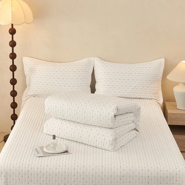 【闫老板】（60 支双面纯棉床盖） 高温水洗 夹层棉花  可搭同款被套