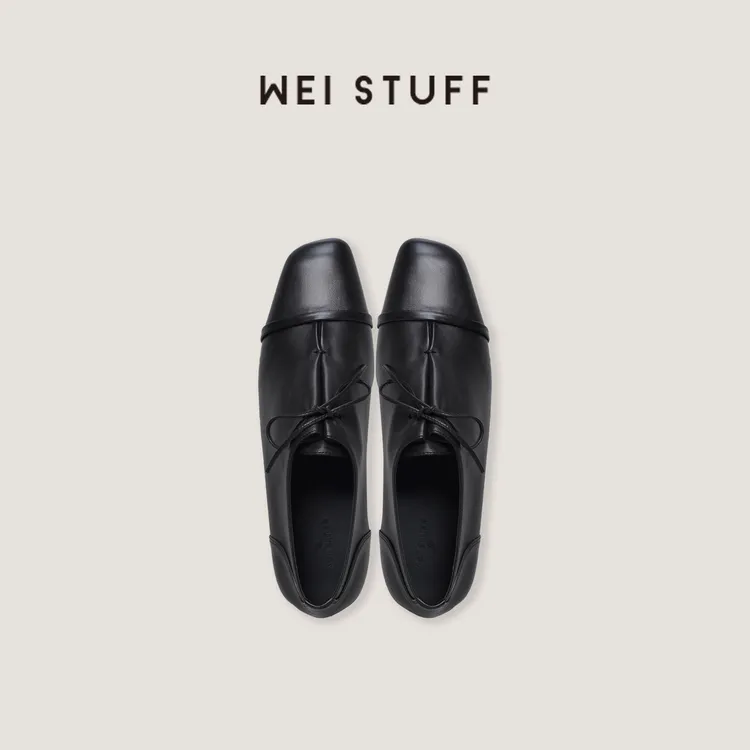 WEI STUFF  “知识分子”法式复古羊皮系带休闲皮鞋 10234.