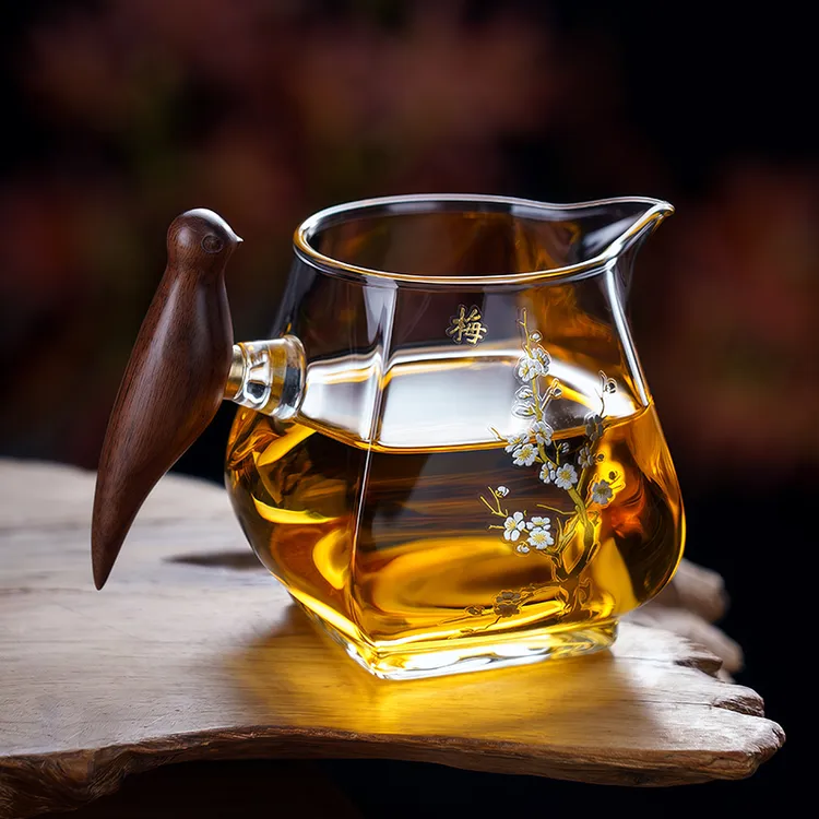 分茶器手工加厚家用耐高温公道杯带茶漏茶滤网一体泡茶分茶器