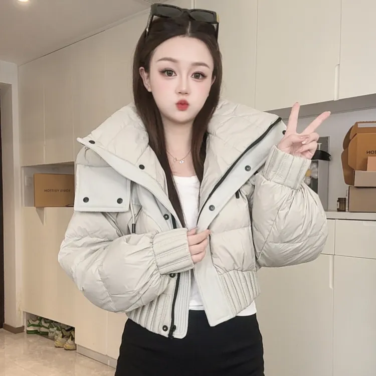 655高级感连帽羽绒服女2025冬季新款小个子加厚外套