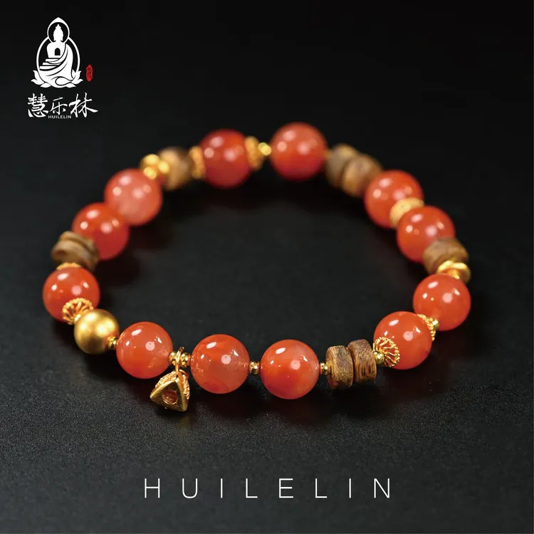 沉香慧乐林【炎彩定慧】南红达拉干沉香手串