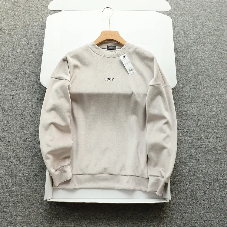 日单 男女秋冬仿麂皮长袖圆领套头卫衣 手感太舒服