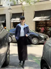 全羊毛花纱撞色大翻领拉链衫