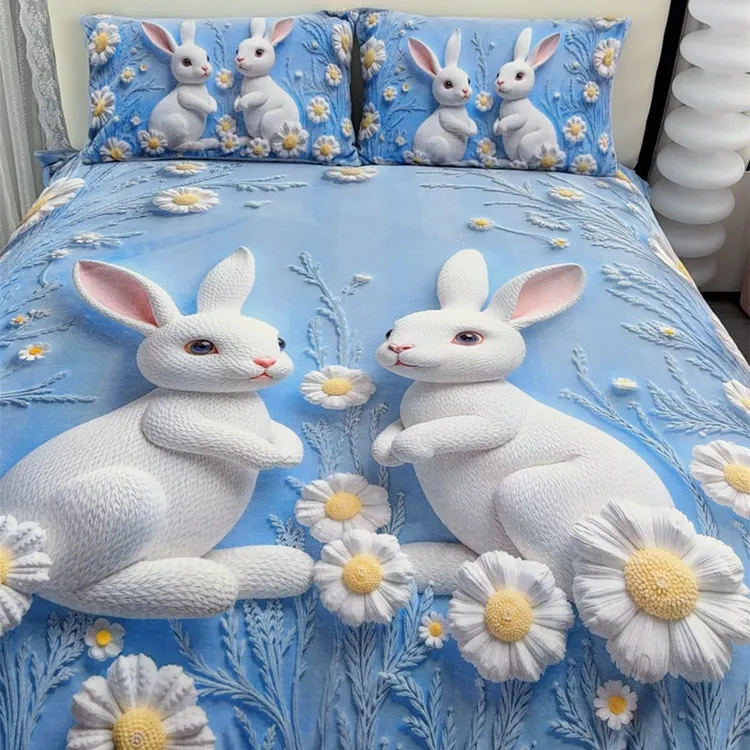 加绒秋冬5D卡通加厚牛奶绒被套四件套被罩宝宝绒短绒