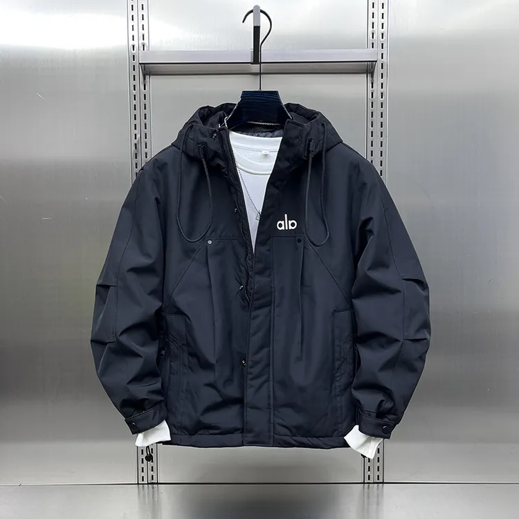 2025秋冬款男士连帽夹克上衣时尚潮流百搭休闲宽松加厚冲锋衣外套