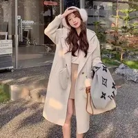 新款版连帽宽松高级感附带手套羊毛大衣