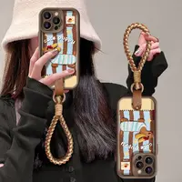 立体可爱卡通刺绣小狗带挂绳适用苹果华为vivo/oppo小米软手机壳