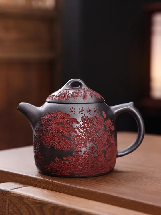 新紫砂壶纯手工名家茶壶茶具套装大容量全手工暗香疏影泡茶壶高档