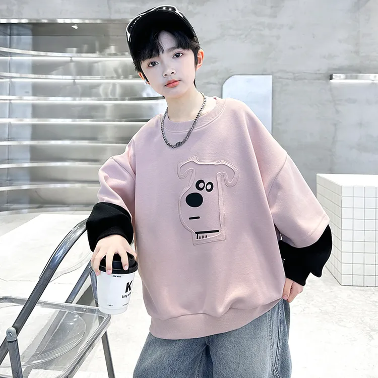 男童卫衣春秋款2025新款秋季长中大儿童酷帅男孩秋装韩版洋气上衣