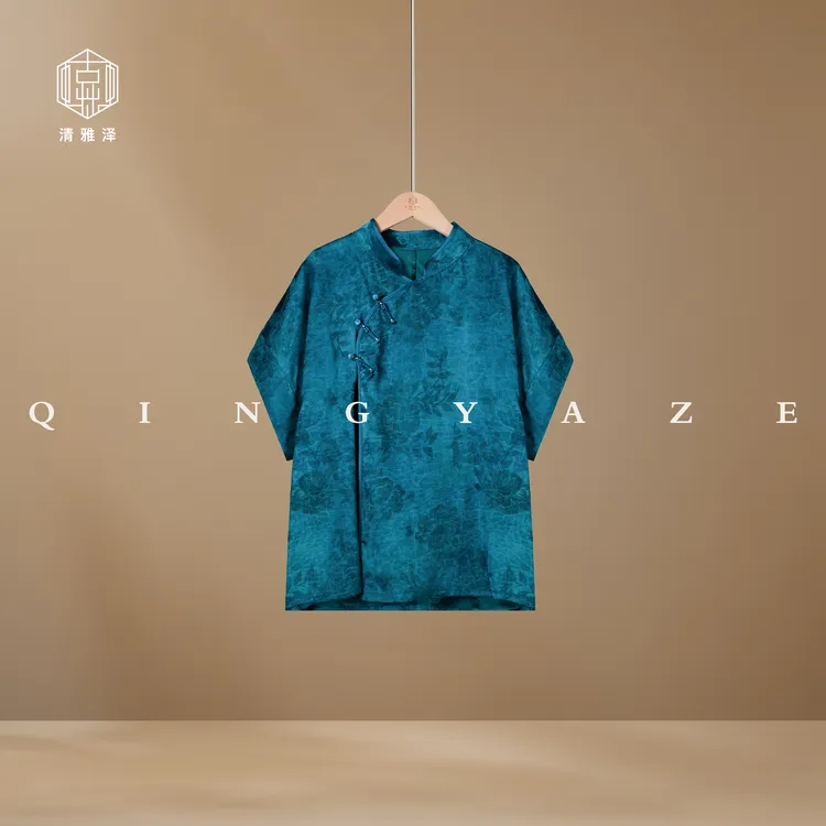 瓦尔登蓝！人丝植物染新中式上衣！GZ5974