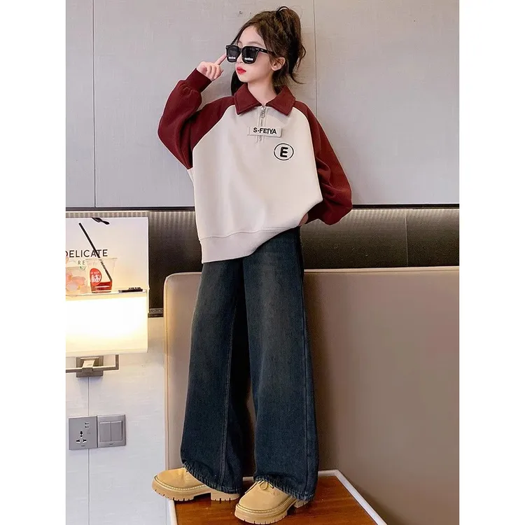 女童新中式卫衣2025新款洋气中大童女孩儿童上衣女大童卫衣穿搭