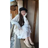【娇娇私服定制】新款慵懒风破洞针织毛衣（衣长63）90811#