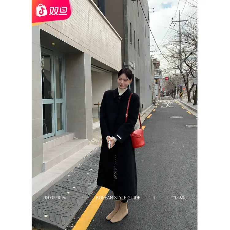 DH 大花的双旦【大女主】“绵羊毛牦牛绒”翻领高级氛围感双面呢大衣