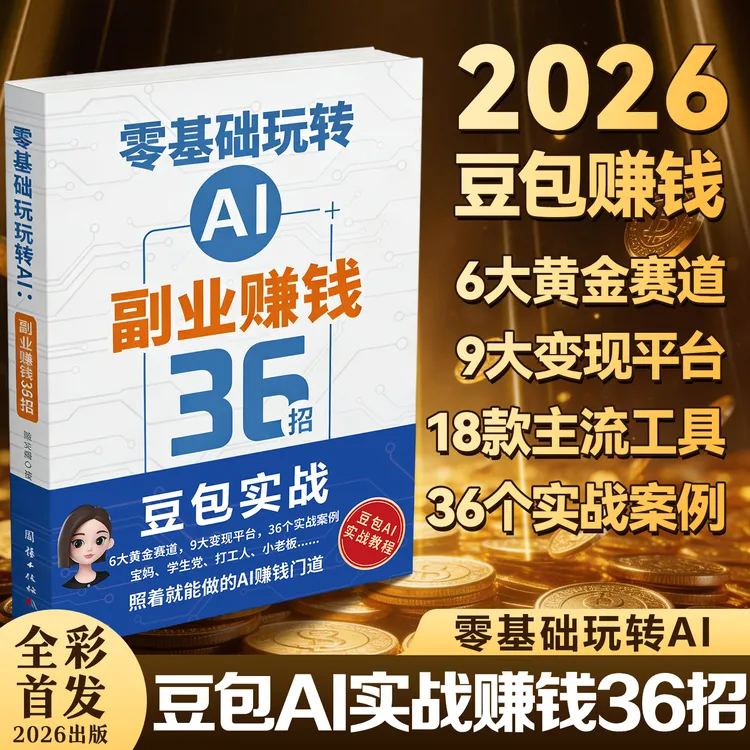 【豆包AI实战】零基础玩转AI赚钱36招用AI赚钱方法玩赚豆包AI书籍新商品图