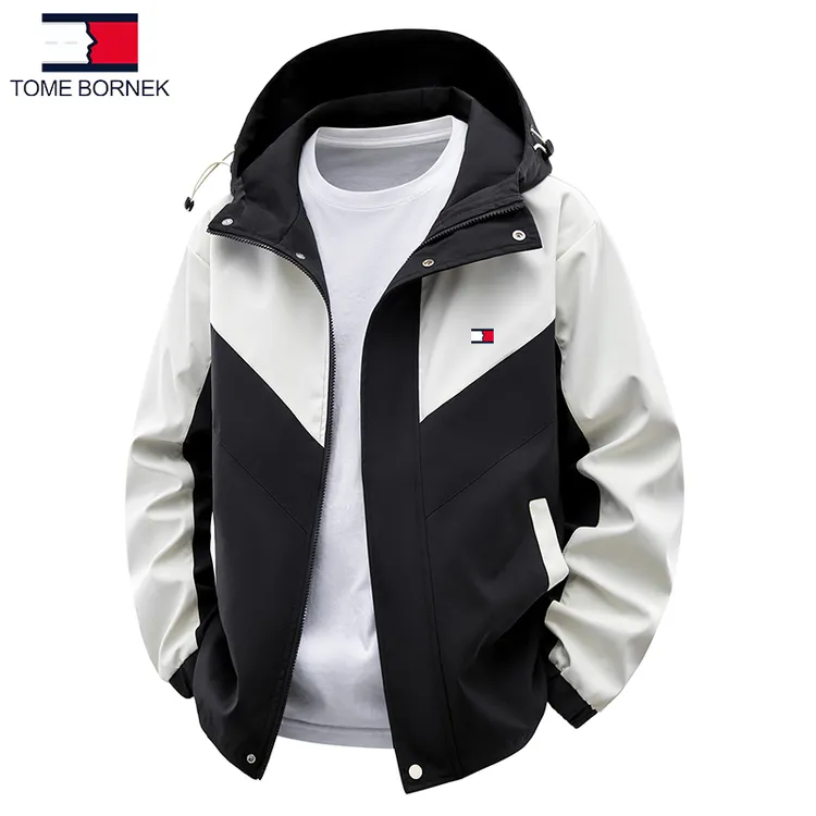 汤米希凯利夹克男外套2025春秋宽松大码连帽防风防水情侣百搭外套