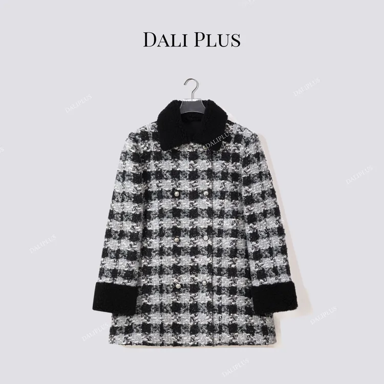 DALI PLUS滑雪格子鹅绒”100羊毛小香三星95白鹅绒服保暖D5ST1611