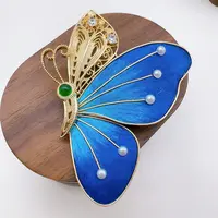 铜合金锆石胸针 05803新中式蝴蝶胸针 尺寸：5×6.7cm左右