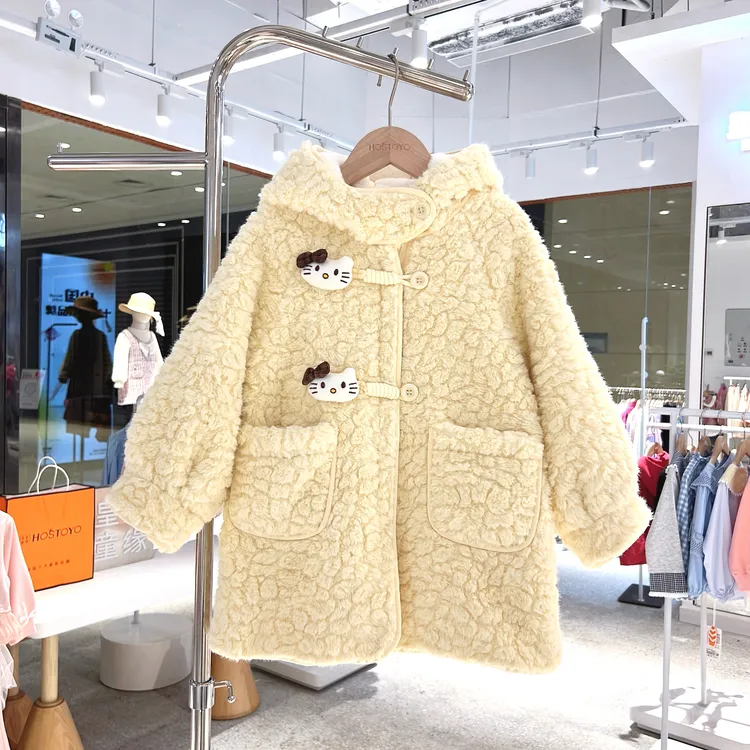 皇室童缘2025冬季女童新款可爱加绒时尚连帽外套17830107004