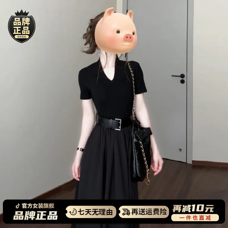 法式赫本风黑色连衣裙子女夏季2025新爆款收腰显瘦气质高级感长裙