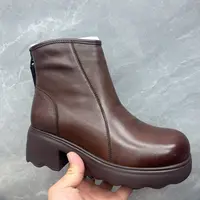 50081广版新款高品质头层牛皮加绒超轻舒适短靴